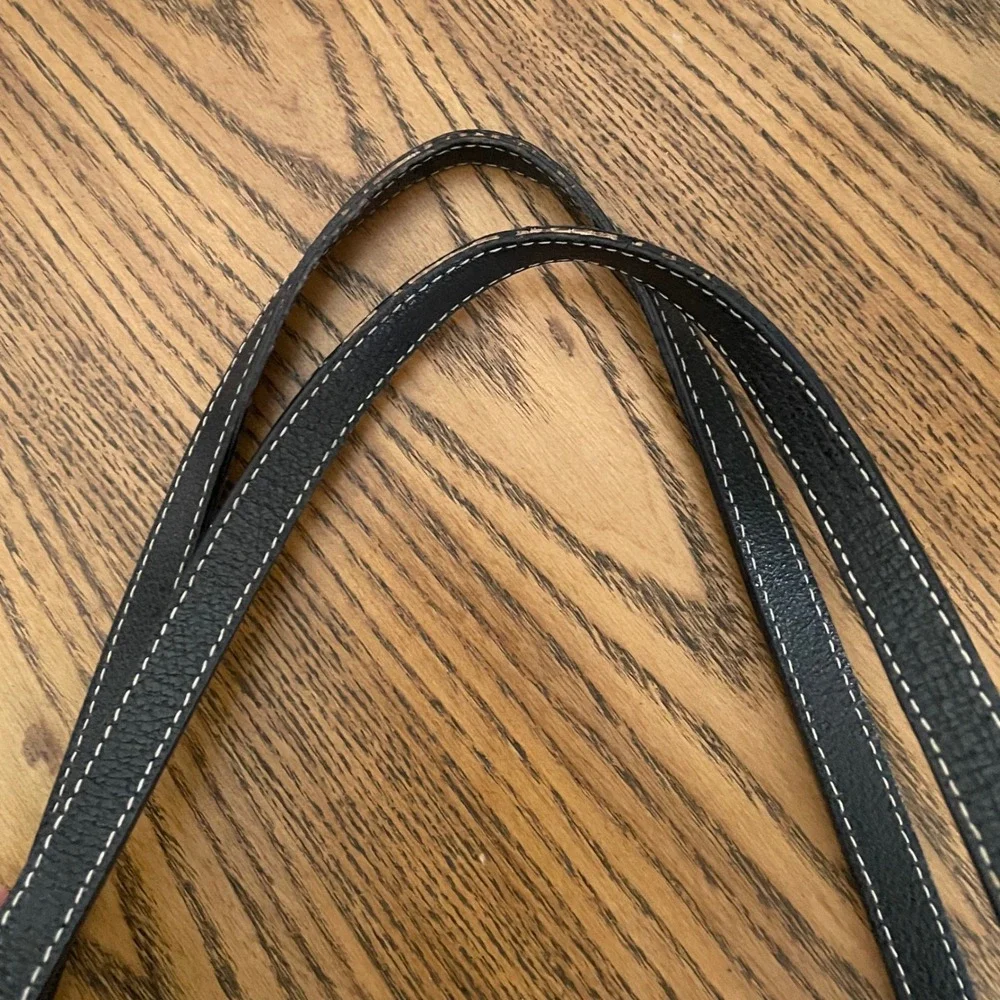Kate Spade Black Pebbled Leather Tote Bag Made in Italy White Stitching 11232